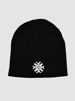 Черная шапка с белой вышивкой "Ярыла"