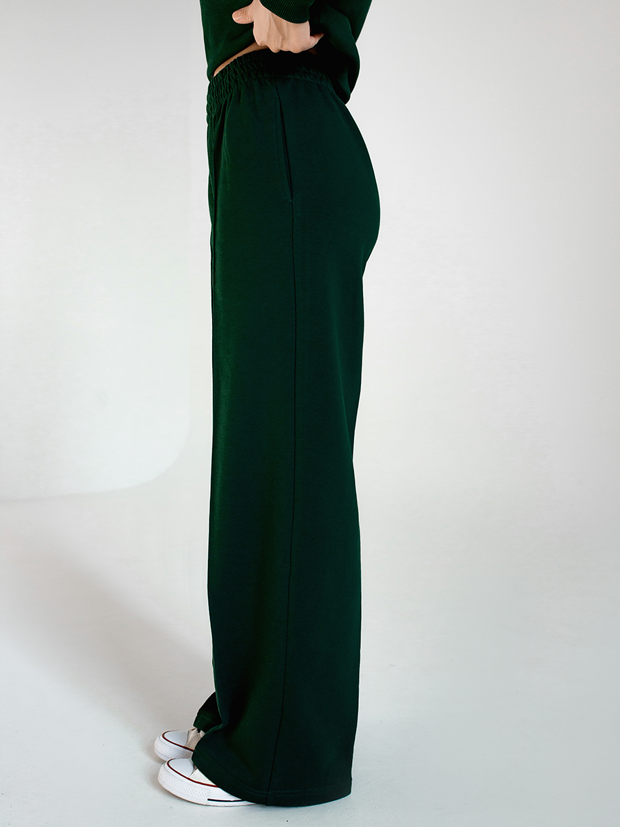 Брюки-палаццо женские изумрудные 