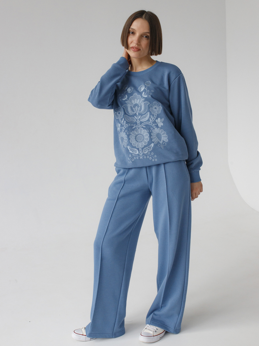 Женский свитшот джинсовый с вышивкой "Дрэва жыцця"