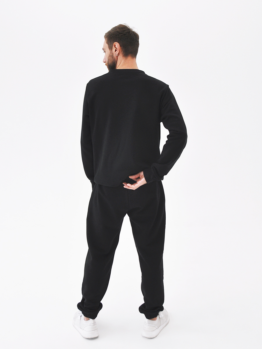 Свитшот мужской черный с вышивкой "Медведь"