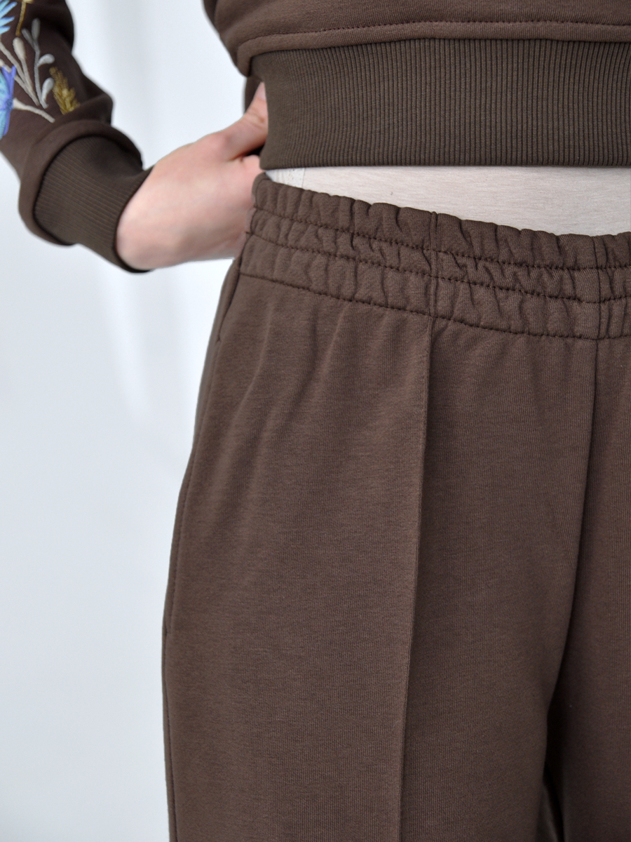 Брюки-палаццо женские шоколадные