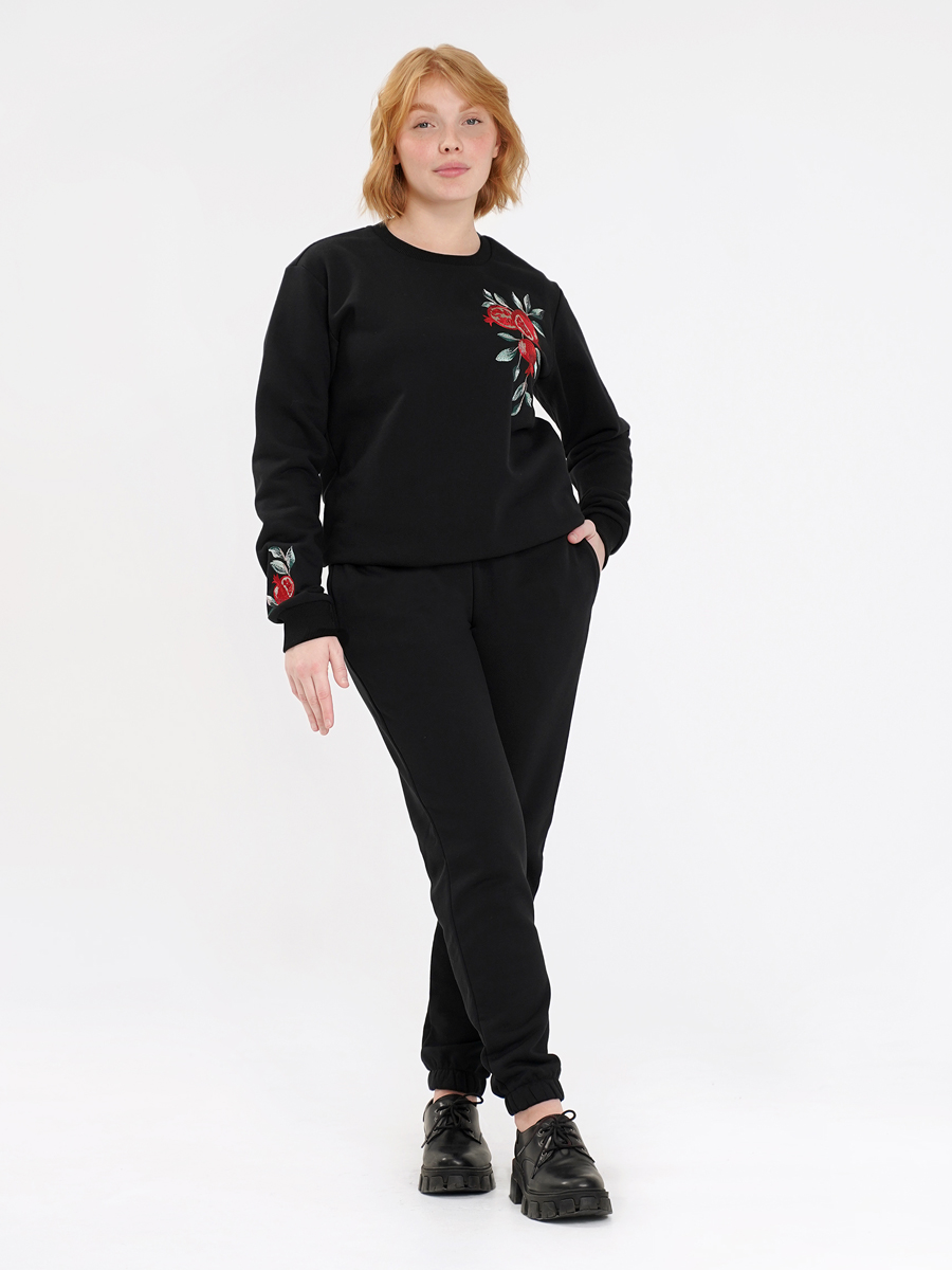 Брюки-джоггеры черные женские