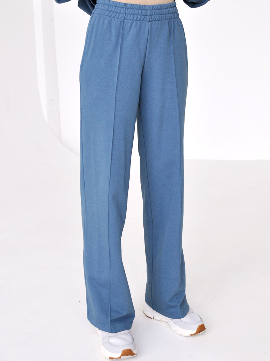 Брюки-палаццо женские джинсового цвета 