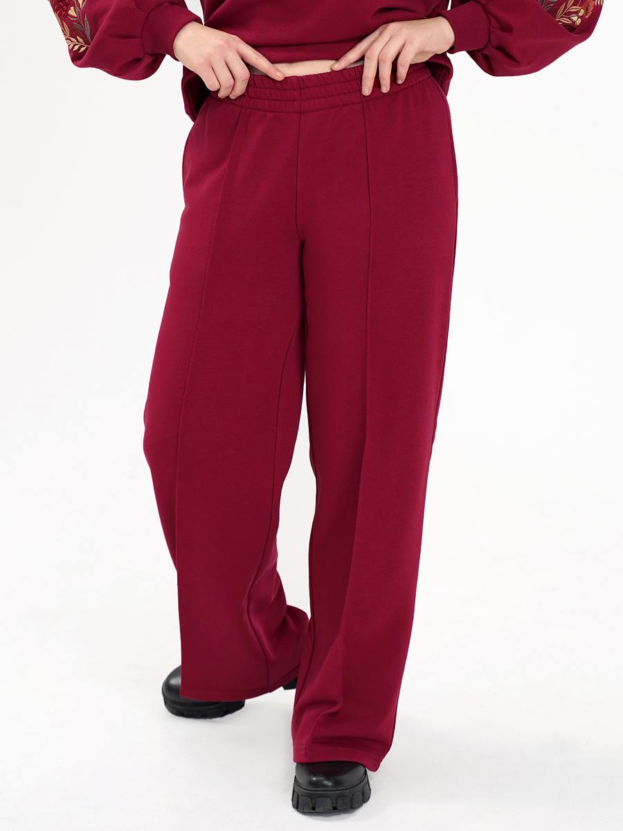 Брюки-палаццо женские винные