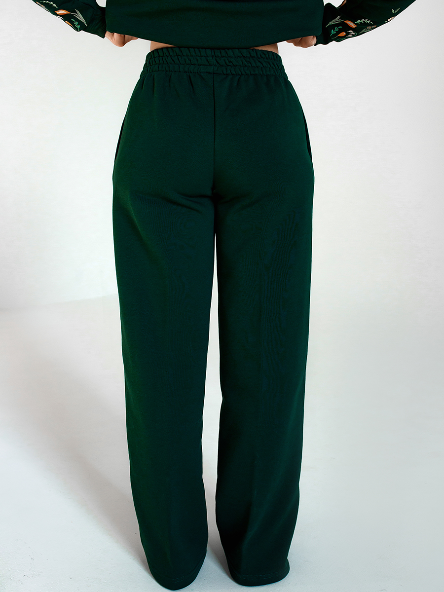 Брюки-палаццо женские изумрудные 