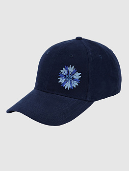 Темно-синяя бейсболка с вышивкой "Василек"