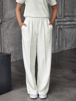 Брюки-палаццо женские молочные