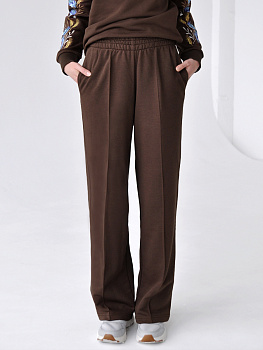 Брюки-палаццо женские шоколадные