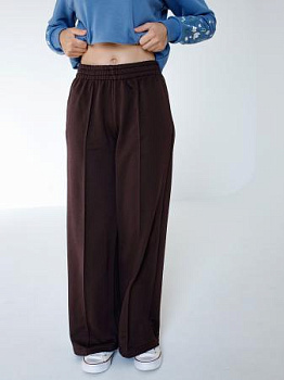 Брюки-палаццо женские цвета горький шоколад