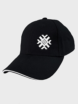 Черная бейсболка сэндвич с белой вышивкой "Ярыла"