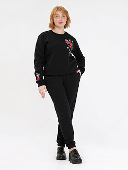 Брюки-джоггеры черные женские