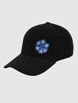Черная бейсболка с вышивкой "Василек"
