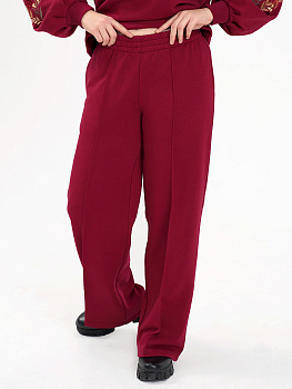 Брюки-палаццо женские винные